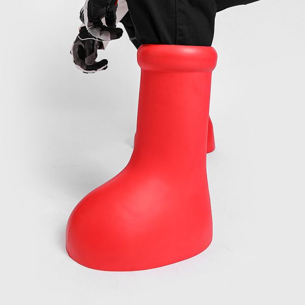 

astro boy boot men women designer mschf boots rain boot big red boot thick bottom non-slip booties rubber platform bootie fashion shoes roun, Black