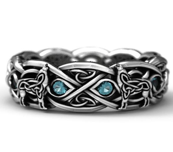 

wolf antique silver ring dyed black ring vintage stone thai silver rings6576483