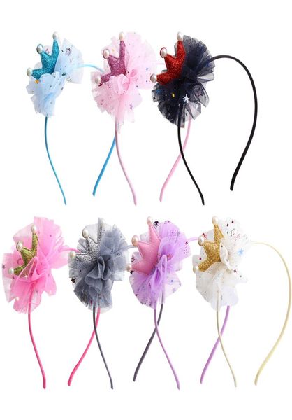 

cute girl crown hairband fashion kids princess flower hairwear baby ribbon headband childrens party hair accessories tta16482206111, Silver