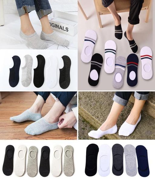 

3pairlot fashion men boat socks autumn nonslip invisible cotton boat socks casual comfortable male low cut ankle slipper2132176, Black