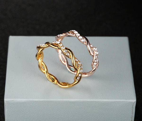 

fashion women girls 14k rose gold silver stack ed ring wedding party engagement fashion jewelry gift us size 6108444974