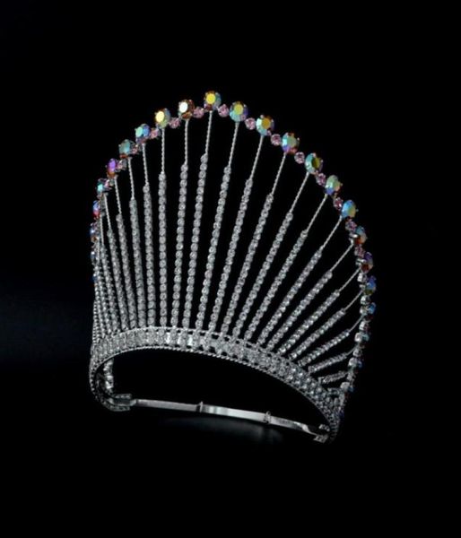 

pageant crowns tiaras colour rhinestone crystal adjustable headband bridal wedding hair jewelry tiaras mo24241620055343283, White;golden