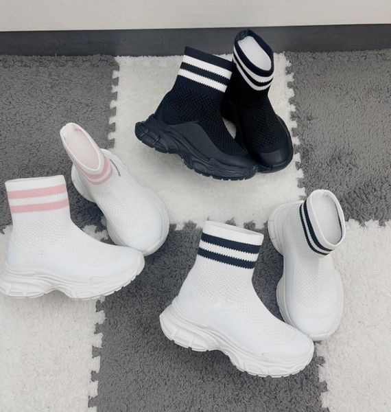 

Kids Shoes Designer Boots High Black Speed Sneaker Girls Baby Kid Trainers Youth Toddler Infants Sock Shoe Children Boys Lightweight Running Socks Sneakers, Red