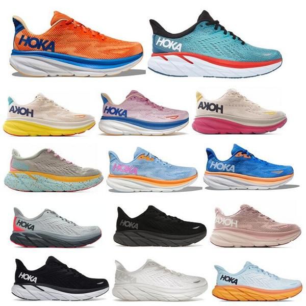 

hokas clifton 8 9 outdoor running shoes hoka triple white black airy blue 2023 run man woman men womentenis trainer sneaker size 5.5 - 12