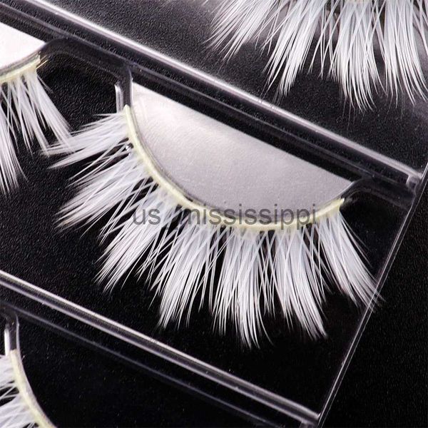 

false eyelashes white false eyelashes cosplay creative extension soft wispy natural lash anime imitation natural cross false eyelashes makeu