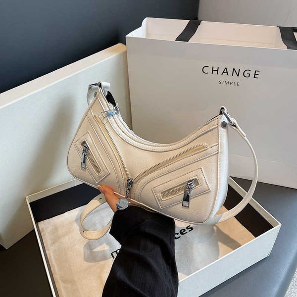 

motorcycle spicy girl style bag women s 2023 new french one shoulder underarm tidal flow crossbody 230830