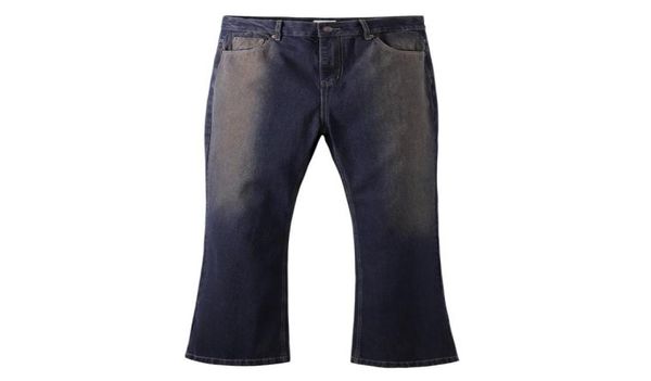 

men039s plus size pants jeans washed vintage baggy flare pants patchwork streetwear casual denim trousers9557371, Black;brown