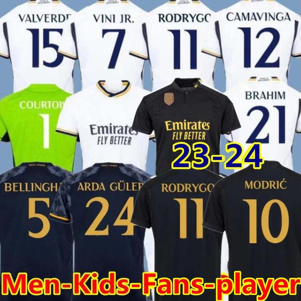 

22 23 24 soccer jerseys rodrgo camiseta football jerseys vini jr arda guler mbappe football shirt kids real madrids camiseta de futbol belli, Black;yellow