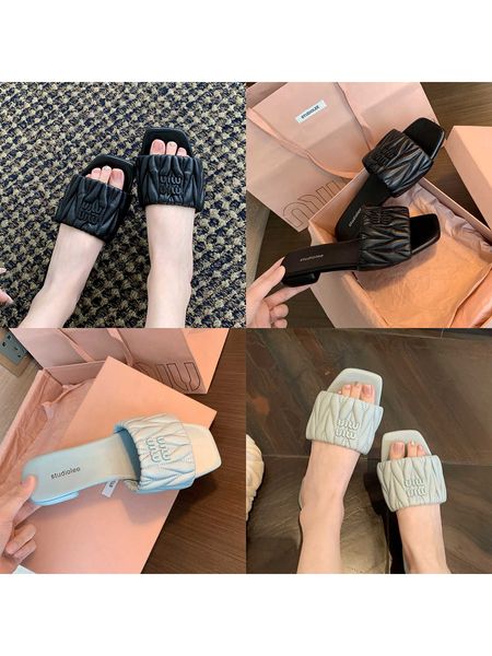 

designer slippers miui slipper fashion anti slip flat bottom slippers women outdoor slides cg3c