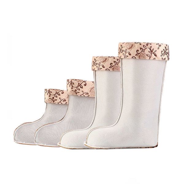 

shoe parts accessories winter warm lining for rain boot s soft shoes cover polyester cotton liner water socks floor 230830, White;pink