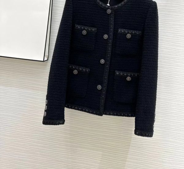 

chan black xl jacket plus size 2023 new winter jacket women designer jacket women jacket designer fashion chains tweed jacket camellia coat, Black;brown