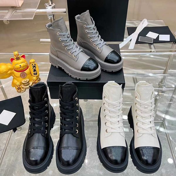 

winter boots designer women short boots australian cowhide luxury adjustable lace up cowboy boots fashion ankle boot with box no464, Black