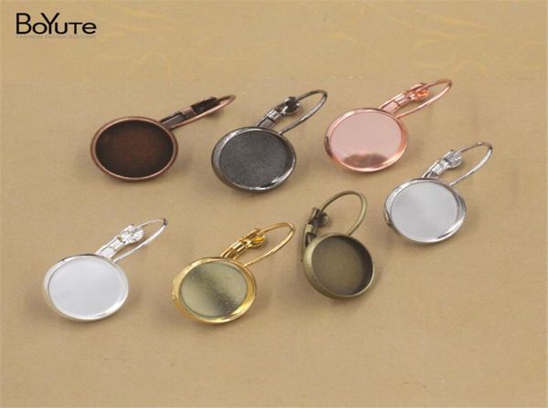

boyute 50pcs 7 colors plated round 12 18 20 mm cabochon base earring blanks diy jewelry findings components5061342, Slivery;crystal