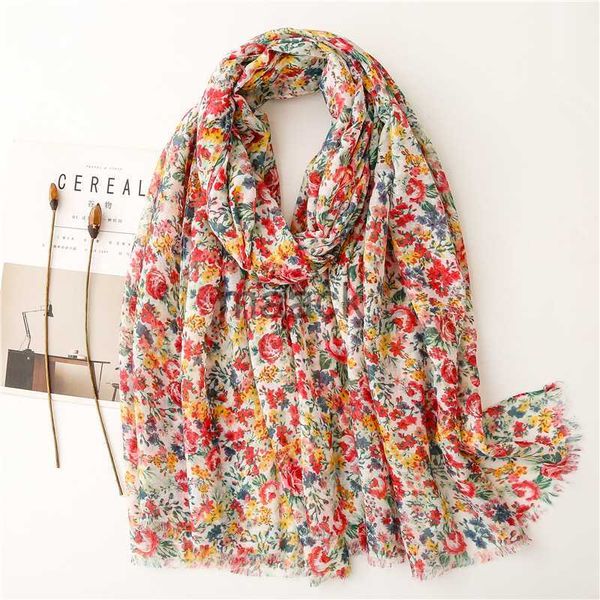 

scarves new fashion million polka floral fringe viscose shawl scarf lady wrap headband bufandas muslim hijab sjaal 180*90cm hkd230830, Blue;gray