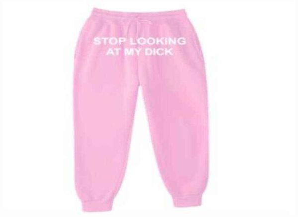 

autumn winter fleece men women joggers sweat pants slooking at my dick sweatpants hip hop print high waist trousers y2111151440380, Black;white