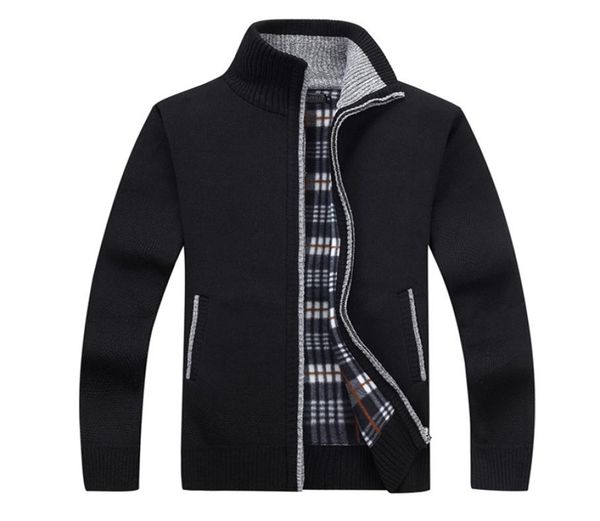 

new 4xl 5xl mens fleece sweate autumn winter warm cashmere dress slim fat wool zipper casual sweater men knitted coat a383 sh1908179759574, White;black