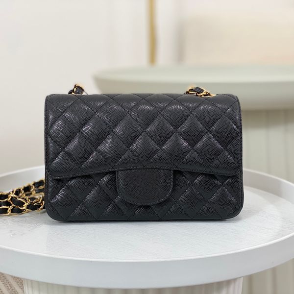 

9a designer bags luxury caviar leather ladies messenger 20cm high imitation classic fashion purse with box