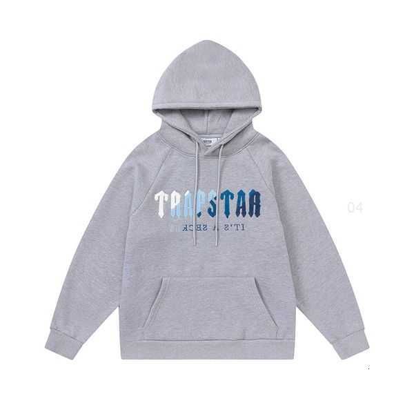 

trapstar brand tracksuit classic embroidery mens hoodie sportswear men's warm set loose hoodies sweatshirt jogging designers clothes ld, Black