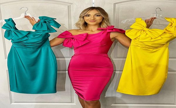 

miss lady pageant interview dress 2023 bows oneshoulder fitted red carpet cocktail gown formal event party graduation hoco gala a3298001