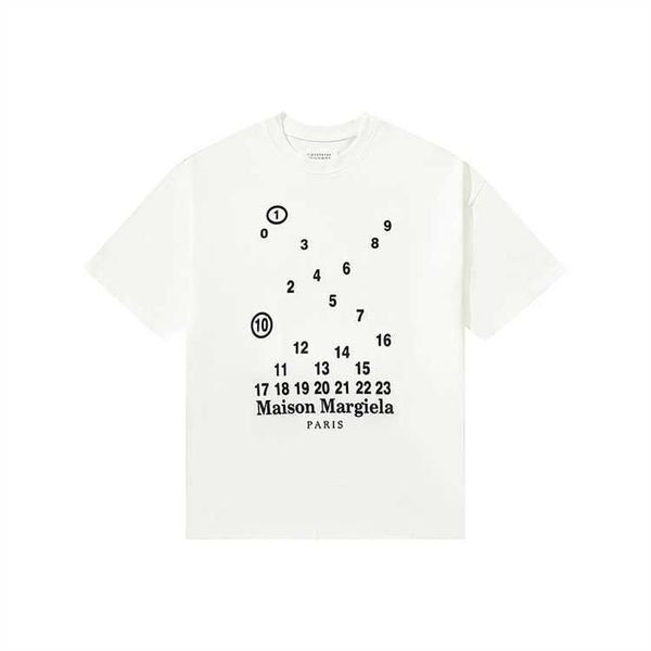 

mm6 shirt margielas designer magila fashion brand t korean version men's and women's cotton crew neck loose print couple short sle, White;black