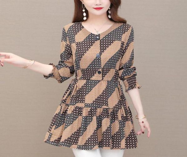 

summer style women039s tunics plus size 5xl floral tshirt ruffle womens and blusas mujer de moda 2021 long sleeve tshirt6035990, White