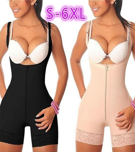 

fajas colombianas full body shaper women plus size tummy control underbust corset fashion classical shapewear bodysuit lj20127130846, Black;white