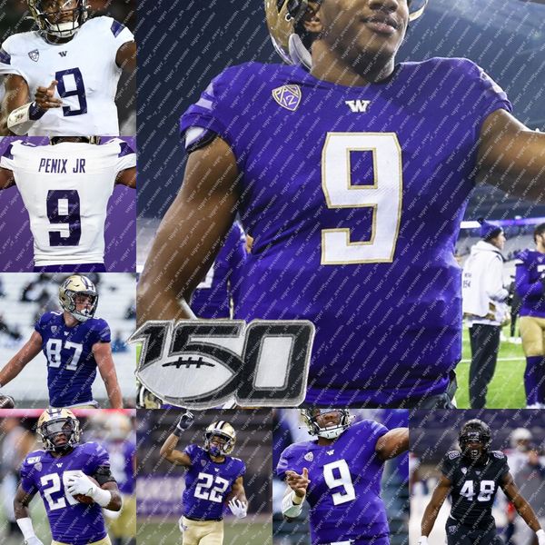 

uw huskies football jersey michael penix jr rome odunze ja'lynn polk edefuan ulofoshio bralen trice jalen mcmillan zion tupuola-fetui t, Black;red