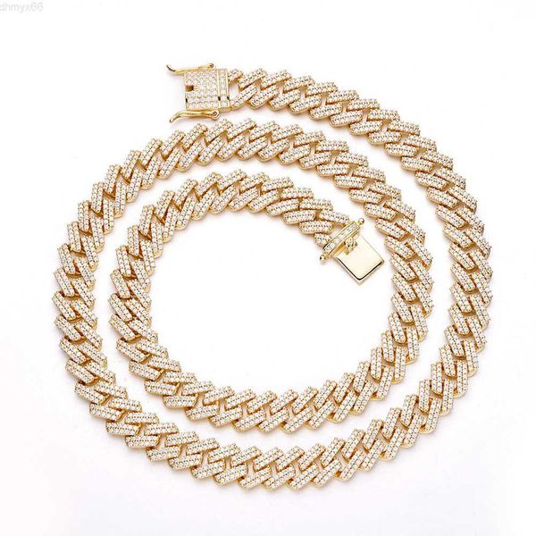 

rapper custom jewelry 925 silver vvs moissanite 10mm cuban link chain