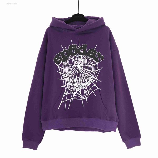 

young thug's same sp5der graffiti spider web foam print hoodie trend fbqb, Black