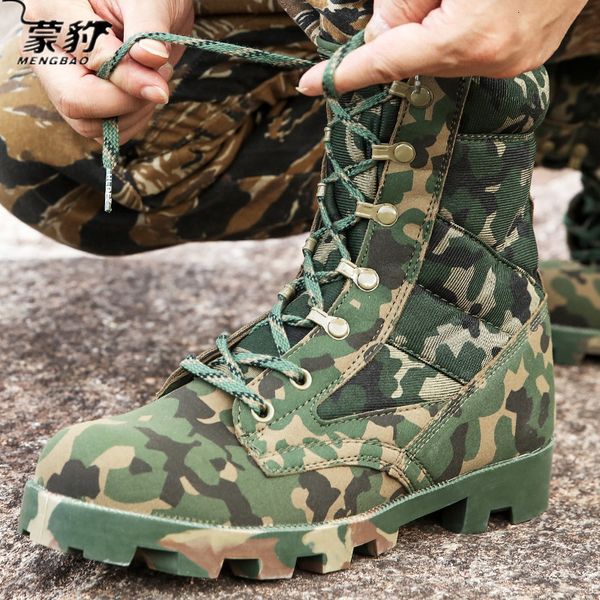 

boots camouflage military men work shoes tactical combat jungle breathable hiking hunting botas militares hombre 230830, Black