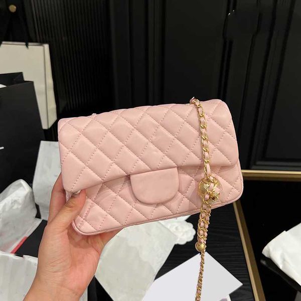 

womens classic mini flap sqaure quilted bag crush pearl gold ball matel hardware matelasse chain crossbody shoulder purse cosmetic outdoor s