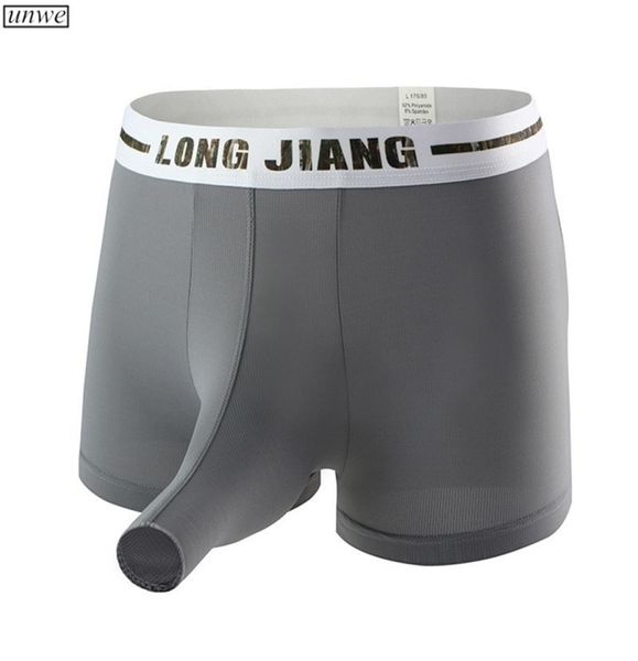 

wide waistand mens elephant underwear boxer bulge pouch male panties ice silk lingerie shorts underpants sxl 2206274884377, Black;white