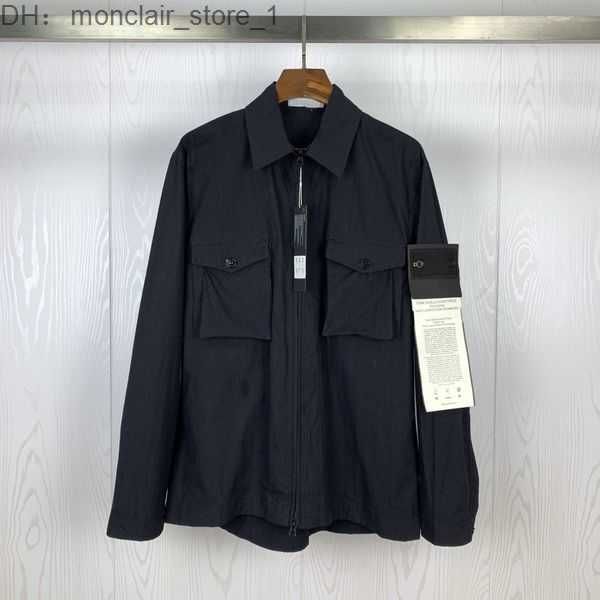 

stones jacket island designer pocket long sleeve zipper badges men tshirt casual coat windbreaker embrodiery mens shirts coats stone jacket, Black;brown