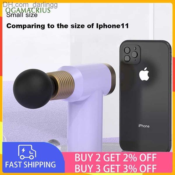 

massage gun purple mini electric muscle massage gun shoulder foot fascia exercise deep tissue percussion tool with 4 massage heads q230901