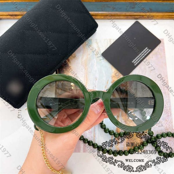 

23 new xiaoxiang family style round frame sunglasses women's net red pearl chain sunglasses ch5489{category}, White;black