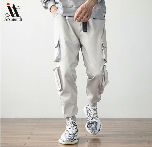 

2019new men039s side pockets cargo harem pants hip hop casual male joggers trousers fashion casual streetwear pants 3xl6709998, Black