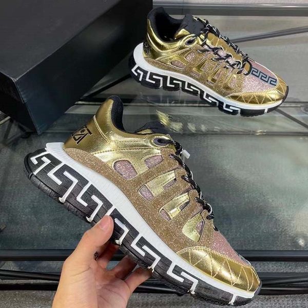 

greca sneakers shoes runner trainer casual shoes women platform lateral print lace up leather fashion outdoor desginer menstrigreca 18, Red;white
