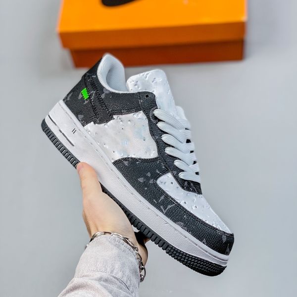 

designer men casual shoes women sneaker white green red force1 low brown damier limit edition low lace-up sneakers 10, Red;white