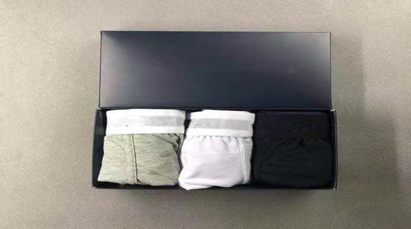 

fashion mens solid cotton shorts designers underpants classic casual short cotton underwear breathable underwears3979593, Black;white