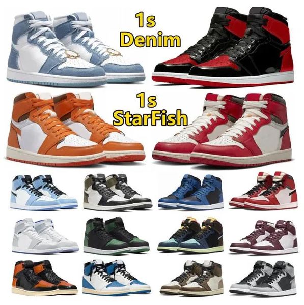 

men basketball shoes 1s university blue dark mocha unc light smoke grey hyper chicago bred royal silver toe shadow twist gs candy women runn
