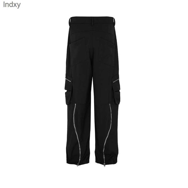 

back zipper pockets black cargo pants for men and women streetwear loose casual trousers oversized