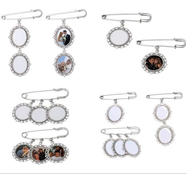 

vintage diy sublimation blank pin brooch designer round oval pendant silver plated alloy fashion broochs jewelry accessories anniv8675390, Gray