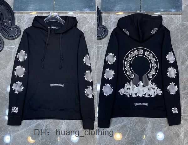 

designer mens hoodies chrome winter sweatshirts hoodie ch long sleeve jacket loose coat hoody men woman hip hop chromees i4og, Black