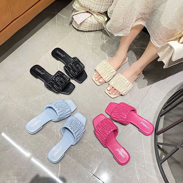 

designer slippers miui slipper fashion anti slip flat bottom slippers women outdoor slides dxld