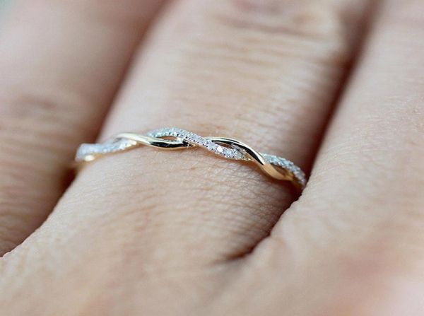 

2019 new tiny creative ed rings for women ladies unique rose gold color microinlaid zircon rings party jewelry dropship8672854, Silver