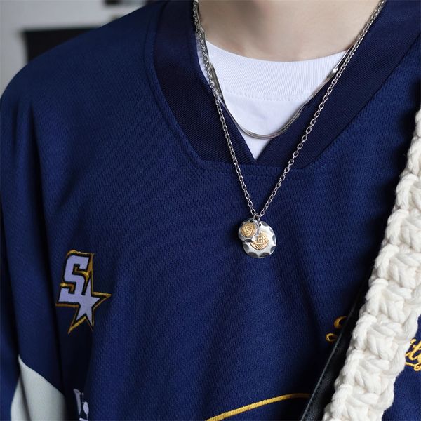 

handmade gold colou cake double pendant necklace, small market retro long hair chain new fashion charm jewelry for men and women, Black