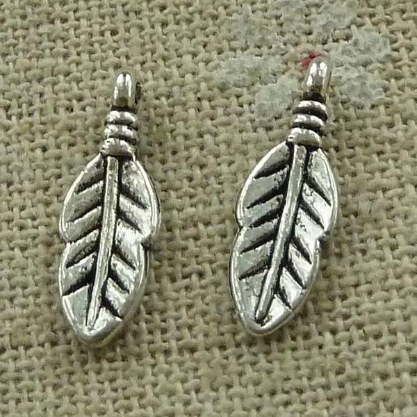 

other 630 pieces tibetan silver leaves charms 16x6mm #3439
