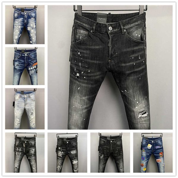 

2023 new arrivals d2 mens luxury purple designer denim jeans holes trousers dsquare jeans coolguy biker pants mens clothing 2zsca, Blue