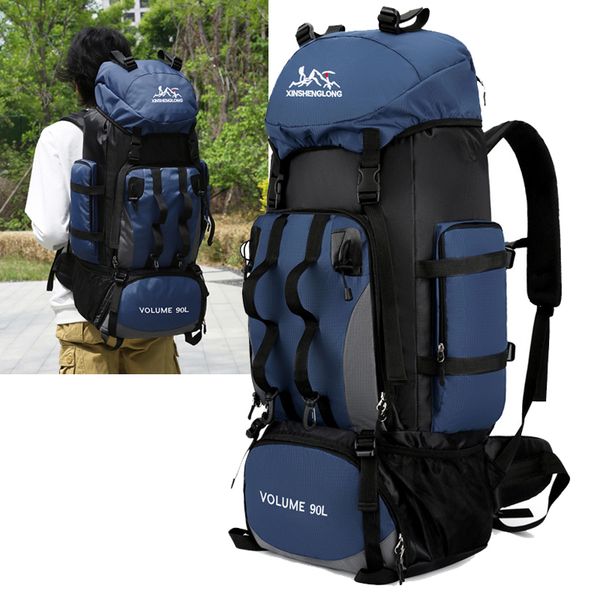 

backpack 90l camping shoulder bag hiking trekking bag backpack large capacity travel outdoor sports bags men molle bag belt luggage sport 23