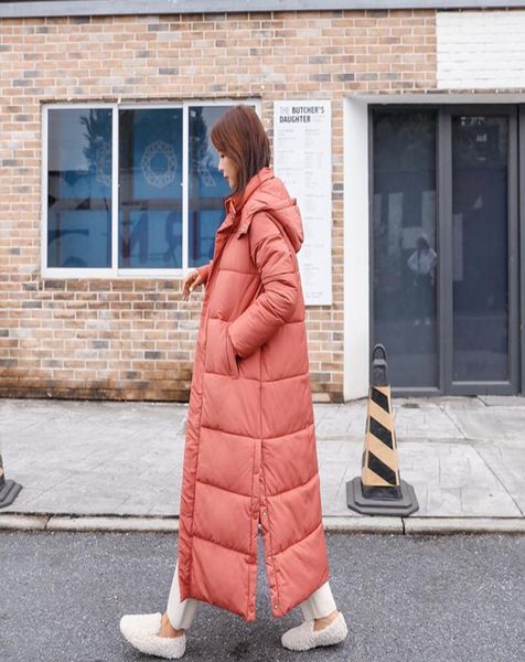 

parka coat xlong winter jacket women fur collar with hooded plus size female warm 2010 winter lady overcoat outwear quilted1713156, Black